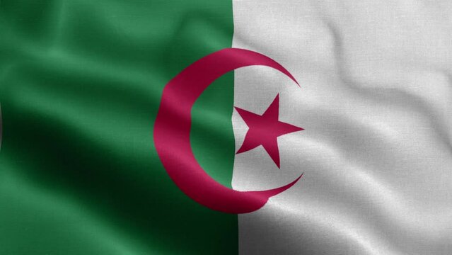 Flag of Argelia fluttering in the wind.
