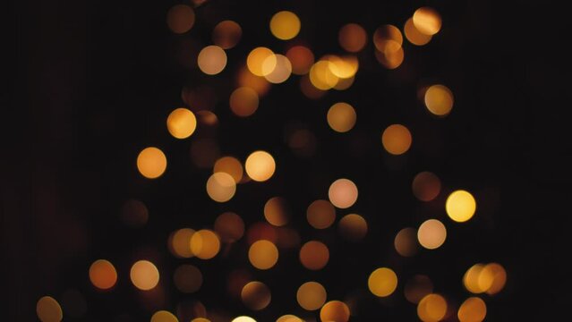 Christmas tree lights with nice bokeh bottom to top slide. High quality 4k footage