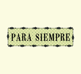 retro vector design with forever text in spanish