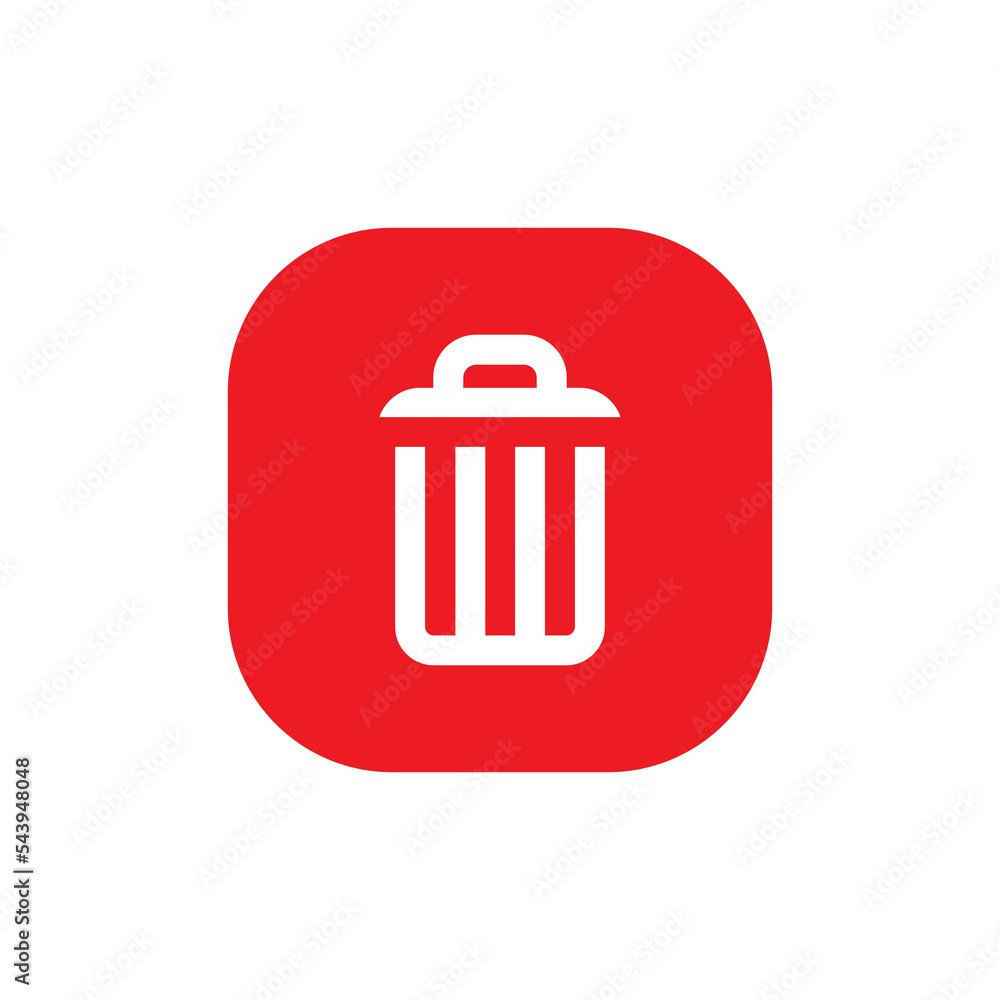 Poster recycle bin, trash can, garbage icon vector isolated on square background