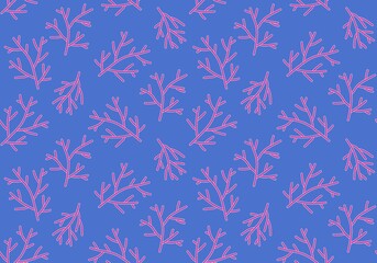 Summer floral animals seamless coral pattern for wrapping paper and fabrics and linens and kids clothes print