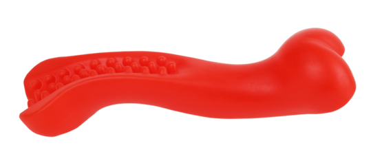 Dog bone red pet toy perfect isolated on white background
