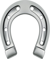 Silver horseshoe on a white background. Vector EPS-10