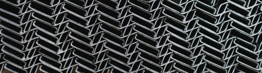 stack of square steel pipes for construction supplies.thailand