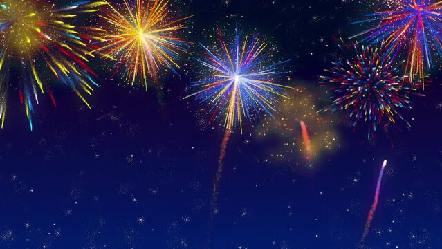 Looping fireworks in the sky