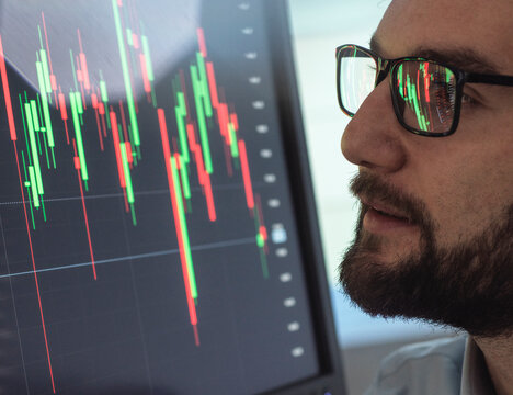 Financial Services, Analyst viewing financial market data