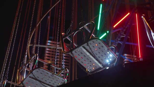 Amusement park at night - roller coaster