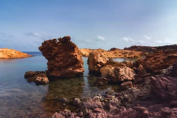 Papier Peint photo Cala Pregonda, île de Minorque, Espagne Incroyable plage de Minorque en Espagne