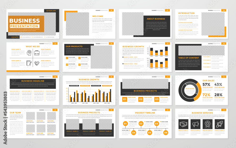 Poster set of corporate presentation template design with minimalist concept and modern layout use for annu