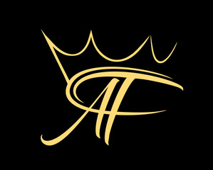 Crown Monogram Logo Initial AF