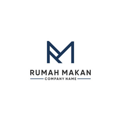 RM monogram logo design modern