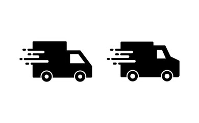 Obraz na płótnie Canvas Delivery truck icon vector for web and mobile app. Delivery truck sign and symbol. Shipping fast delivery icon