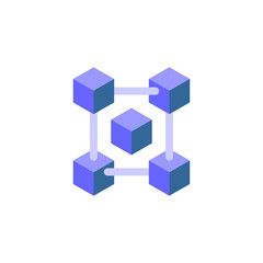 blockchain icon set, blockchain vector set flat design sign symbol