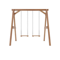Double wooden swing