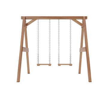Double wooden swing