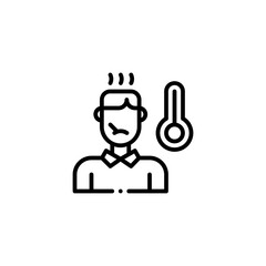 Naklejka premium fever man icon