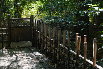 日本庭園の竹垣