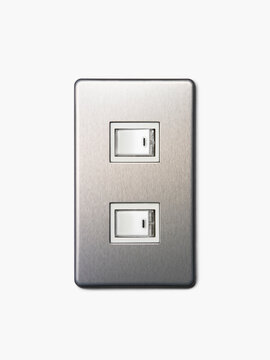 light switch on white background