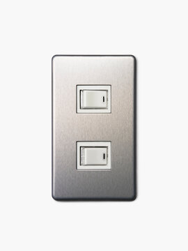light switch on white background