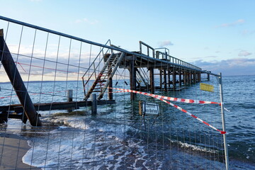 Baustelle Seebr&uuml;cke Weissenh&auml;user Strand