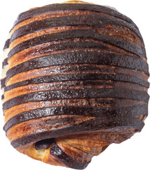 Pain au chocolat,chocolate croissant with white background for clipping png
