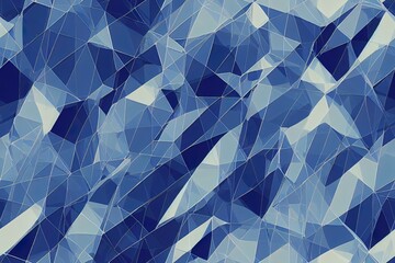 Obraz premium Masculine geometric glitch seamless pattern. Distorted navy blue white retro geo shape for men fashion. Modern retro light style design swatch. High resolution repeatable tile.