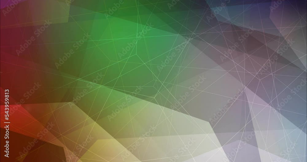 Poster 4k looping dark multicolor polygonal flowing video. holographic abstract video with gradient. screen