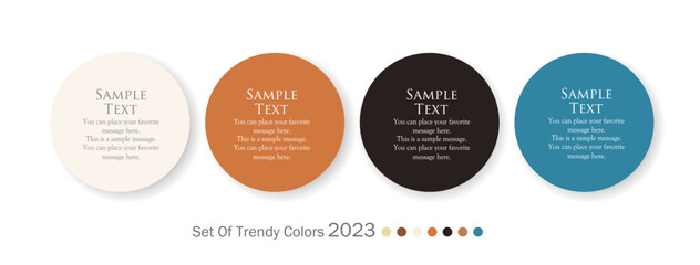 流行の配色。カラーパレット。色見本。スウォッチ。