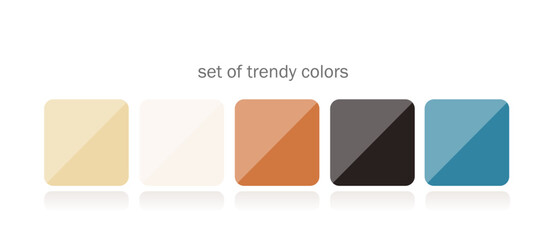 流行の配色。カラーパレット。色見本。スウォッチ。