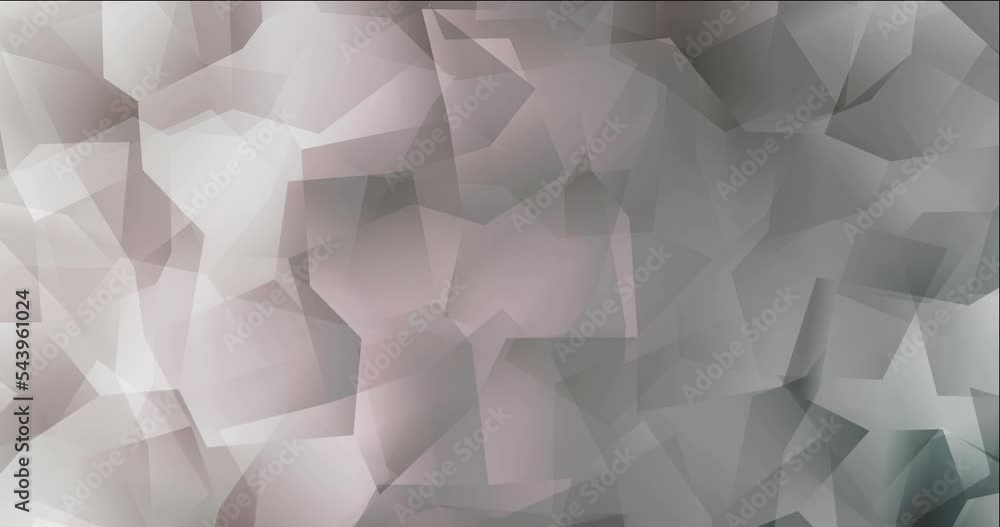 Poster 4k looping light gray video with polygonal shapes. shining colorful animation in simple style. flick