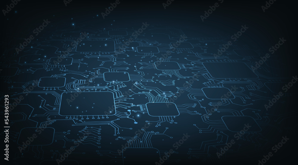 Aufkleber science and technology graphic design background.circuit board background. vector illustration eps 1