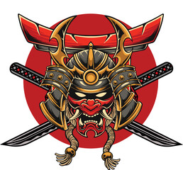 Samurai Mask logo illustration