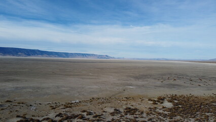 Drone view of desert flat