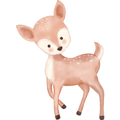 Cute Little Deer watercolor illustration