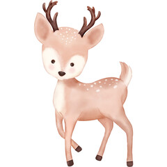 Cute Little Deer watercolor illustration