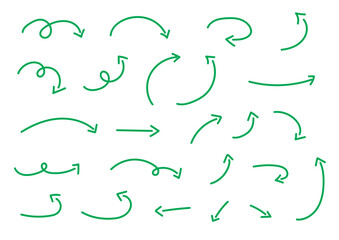 シンプルな矢印セット緑