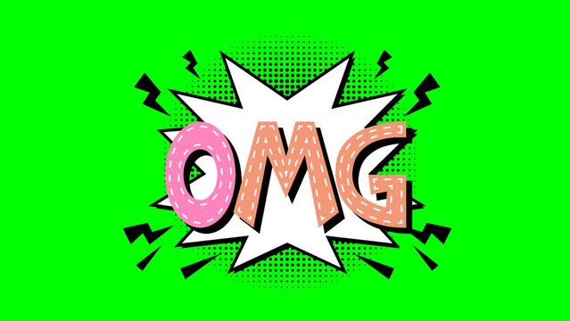 OMG Comic words animation green screen	
