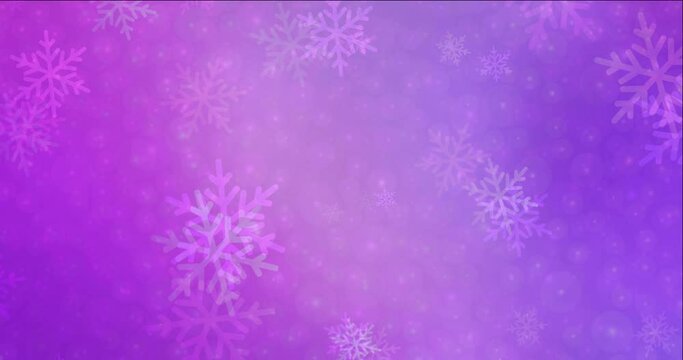 4K looping light purple, pink video footage in New Year style. Quality abstract video with colorful Christmas symbols. Film for web advertising. 4096 x 2160, 30 fps.