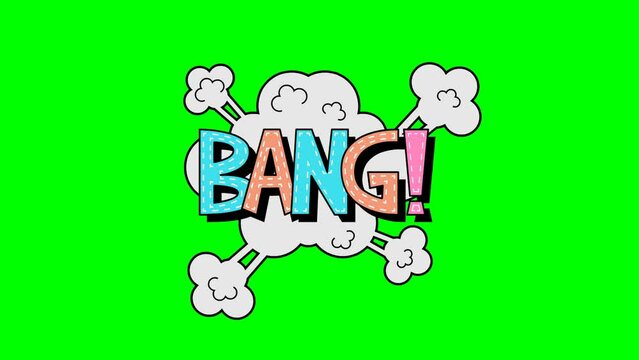 BANG Comic words animation green screen	
