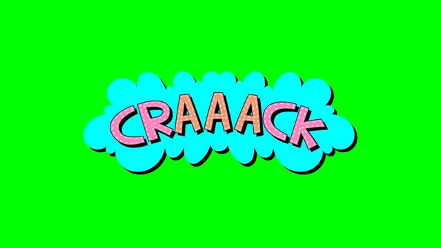 CRACK Comic words animation green screen	
