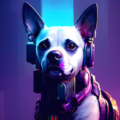 cyberpunk android dog