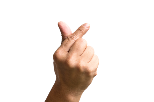 Korean symbol of love with fingers. A male fingers depicts a heart shape. - Powered by Adobe