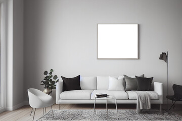 Empty Frame in a cozy living room