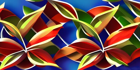 Abstract organic nature leaves wallpaper background. 3d render illustration.