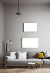 Empty Frame in a cozy living room