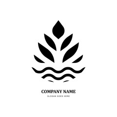 Leaf Water Wind logo design vector for your brand or business