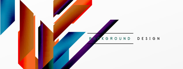 Minimal geometric abstract background. Dynamic 3d lines composition. Trendy techno business template for wallpaper, banner, background or landing