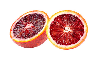 Blood oranges isolated on transparent png - obrazy, fototapety, plakaty
