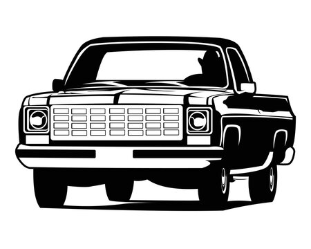 chevy truck logo isolated on white background view from the front. vector illustrations available in best eps 10 for badges, emblems and icons.