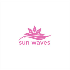 modern wave  Logo Design Template Idea with  ping color